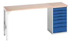 Verso 2000x600x930 Pedastal Bench Cabinet Multiplex Verso Pedastal Benches with Drawer / Cupboard Unit 17/16921951.11 Verso 2000x600x930 Ped Ben Cab Mplx.jpg